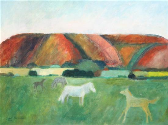 Janet Patterson (1941-) Ponies and Bing, 18 x 24in.